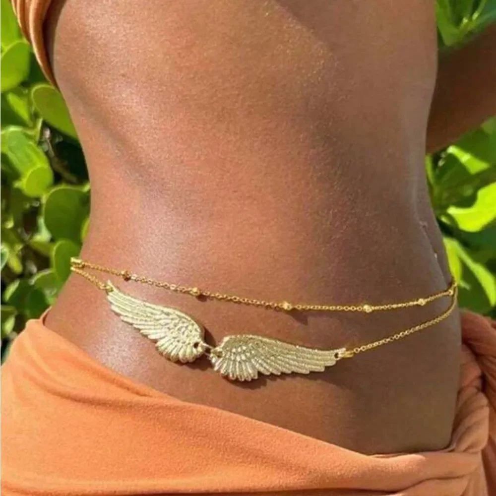 Gold belt chain Winged N1065